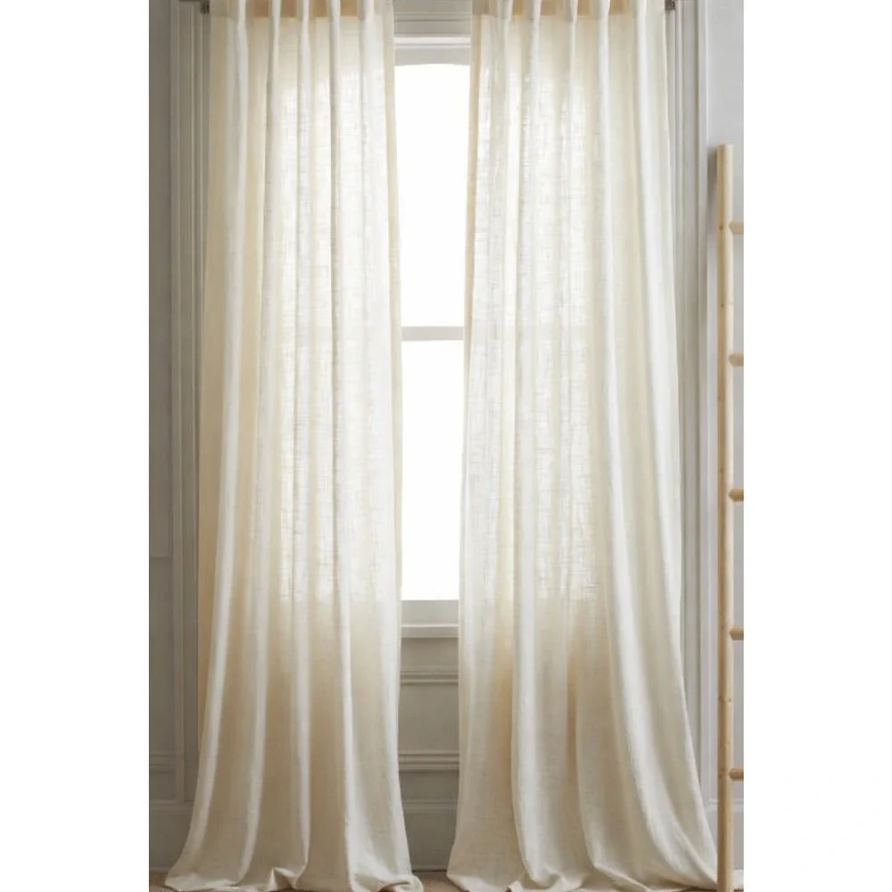 Quince Ivory Sheer Curtain Panels Set of 2 48